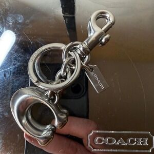 Silver "C" Coach Keychain/Bag Charm